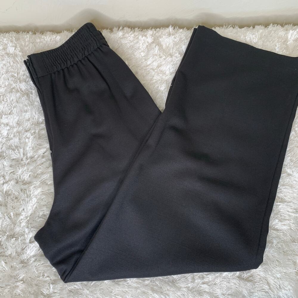 Black Vintage 90s High Waist Tuxedo Waist Trousers Pleat Front Waist Sz 30"